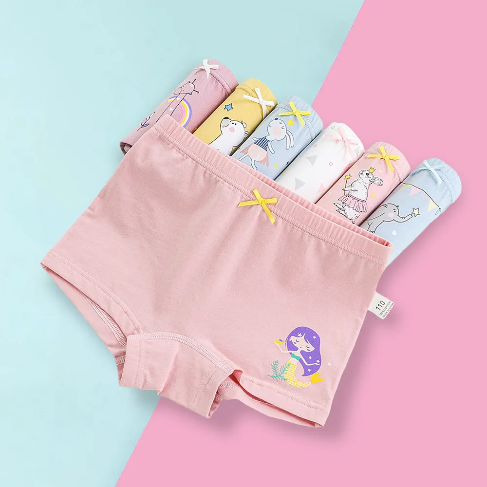 Kids Toddler Girls Soft Cotton Cartoon Print Underwear Boxer Pajama Sets