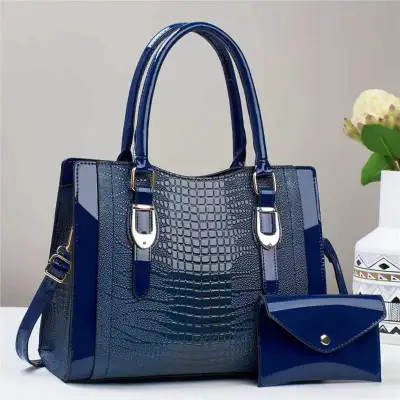 Women Vintage Crocodile PU Bucket Bag Handbag Sets Medium Urban Simplicity