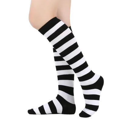 Stripe Christmas Stocking Knee Length Socks for Women