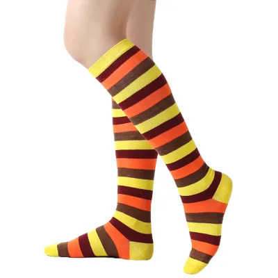 Stripe Christmas Stocking Knee Length Socks for Women