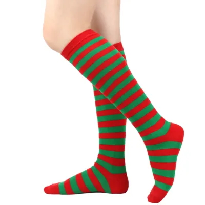 Stripe Christmas Stocking Knee Length Socks for Women