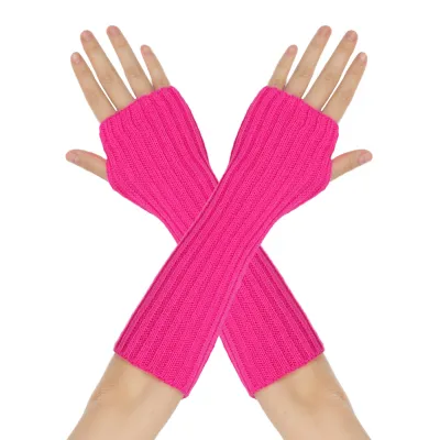Mid-Length Autumn And Winter Knitted Half Finger Warm Gloves