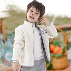 Kids Toddler Boys Girls Autumn Winter Casual Sport Basic Polar Fleece Long Sleeve Coat