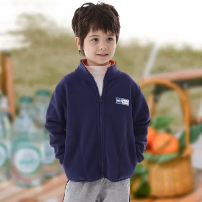 Kids Toddler Boys Girls Autumn Winter Casual Sport Basic Polar Fleece Long Sleeve Coat