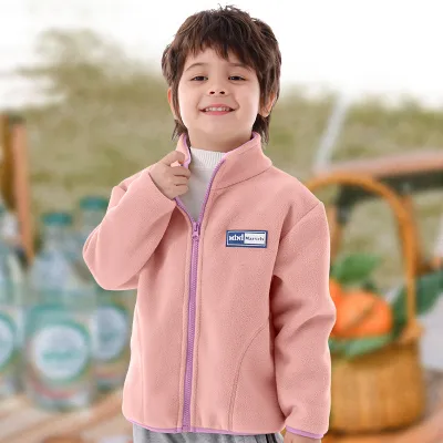 Kids Toddler Boys Girls Autumn Winter Casual Sport Basic Polar Fleece Long Sleeve Coat
