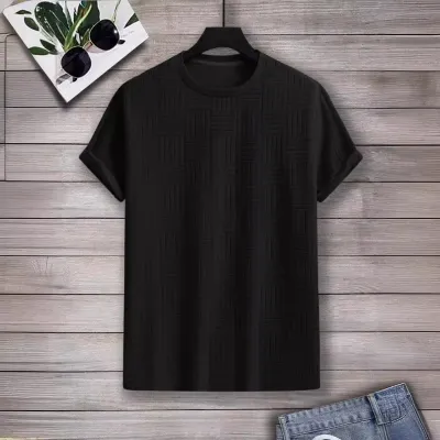 Men Casual Sports Basic Striped Short Sleeve Round Neck T-Shirt Raglan Sleeve