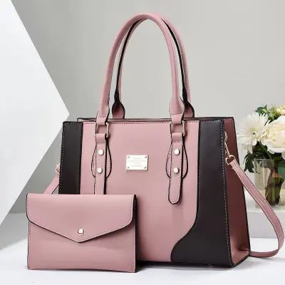 Women Elegant Large-Capacity Stitching Handbag Sets