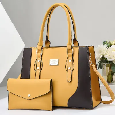 Women Elegant Large-Capacity Stitching Handbag Sets