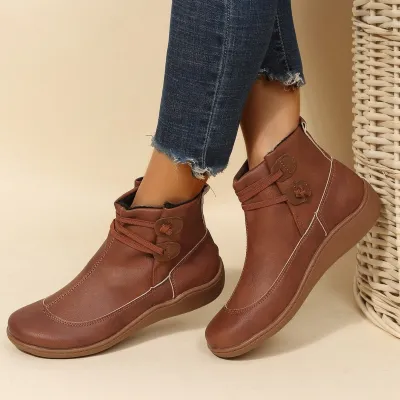 Autumn And Winter Plus Size Retro Ankle Boots