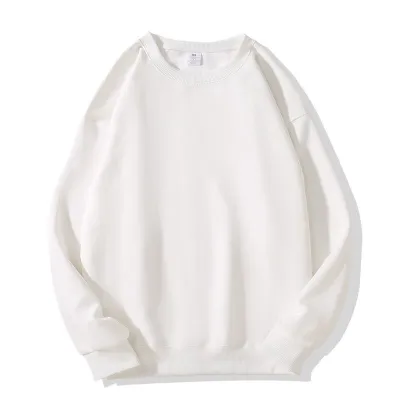 Women Casual Solid Color Loose Crewneck Pullover Sweatshirt