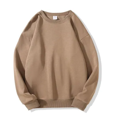 Women Casual Solid Color Loose Crewneck Pullover Sweatshirt