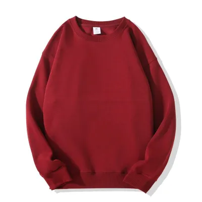 Women Casual Solid Color Loose Crewneck Pullover Sweatshirt
