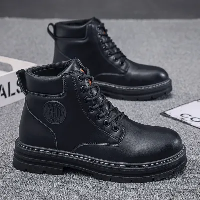 Men Fashion Casual Autumn Winter British Style Commuter Lace-Up Thick-Soled Boots