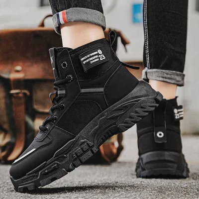 Men Fashion Casual Autumn Winter Commuter Lace-Up Thick-Soled Boots