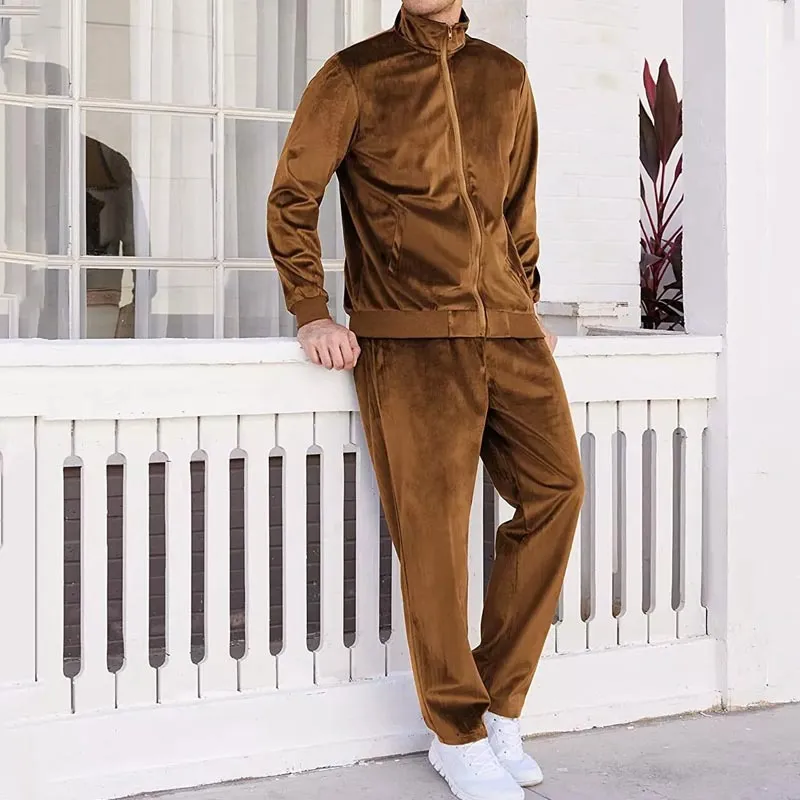 Wholesale Conjuntos de abrigo y pantalones con cuello alto y manga