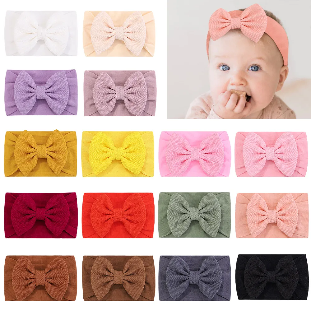 Cute Fashion Plaid Baby Bow Headband for Kids Accessories