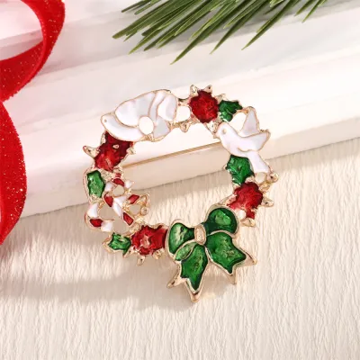 Christmas Elk Round Corsage Diy Cartoon Pin Brooch