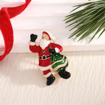 Christmas Elk Round Corsage Diy Cartoon Pin Brooch