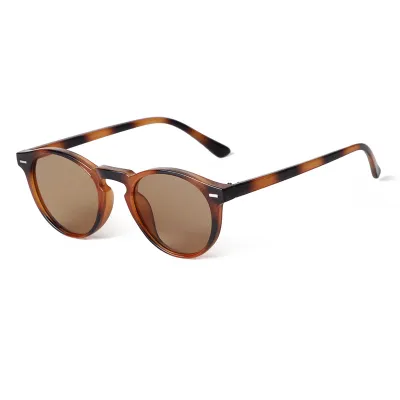 Fashion Rivet Literature And Art Retro Round Frame Sunglasses