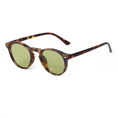 Fashion Rivet Literature And Art Retro Round Frame Sunglasses