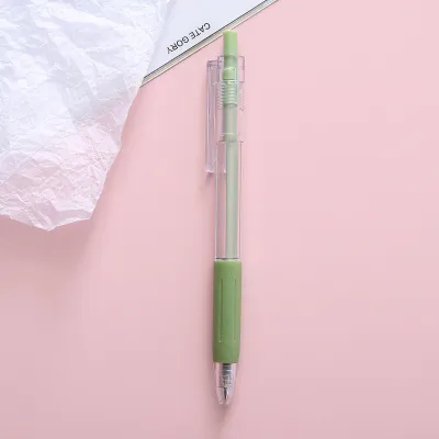 Gel Pen Simpleblank Style Morandi Push Pen, Stainless Steel Nib, 0.5mm, Plastic Shell, 9g Net Weight