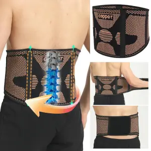 Copper Ion Sports Belt Adjustable Knitted Breathable Pressurized Waist Protection Removable Elastic Support Belt