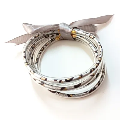 Creative Multi-Layer Silicone Bow Leopard Bangle Sweet Cool