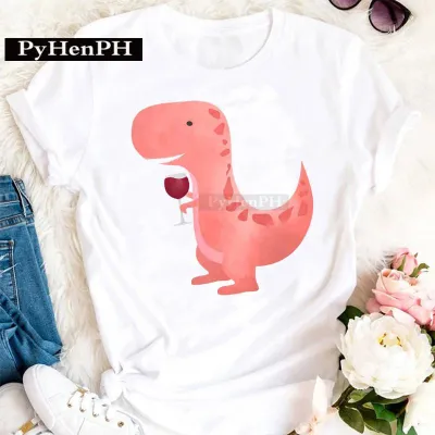 Women's Modal Loose Fit Short-Sleeved T-Shirt with Geometric Wine Glass Print - Literature And Art Retro Style