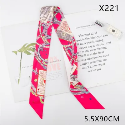 Women Elegant Tie Bag Ribbon Headband Slim Long Polyester Scarf