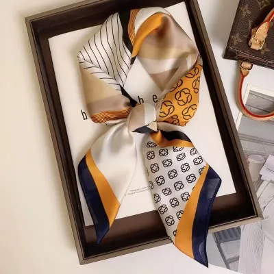 Summer Silk-Like Li Brocade Satin 70*70 Small Square Scarf