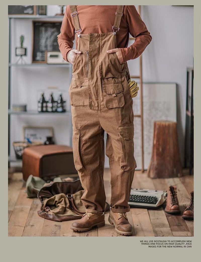 Wholesale Vintage Suspender Loose Men Cargo Pants Wholesale Vintage Suspender Loose Men Cargo Pants