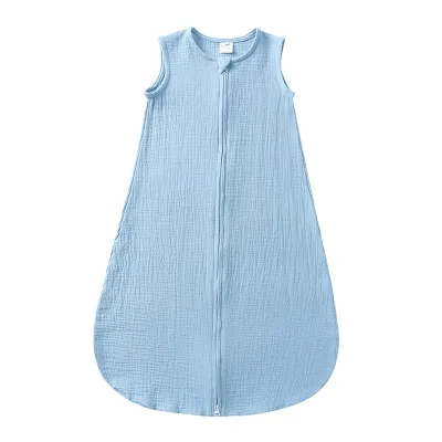 Newborn Basic Solid Color Muslin Gauze Zip Swaddle Wrap