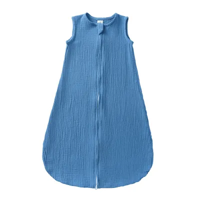 Newborn Basic Solid Color Muslin Gauze Zip Swaddle Wrap