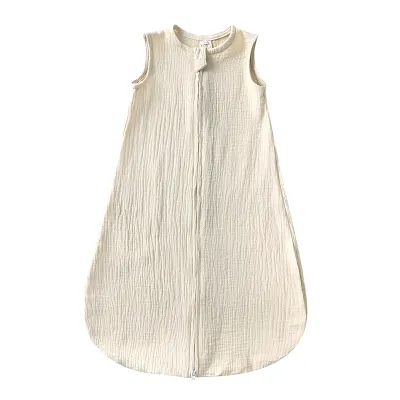 Newborn Basic Solid Color Muslin Gauze Zip Swaddle Wrap