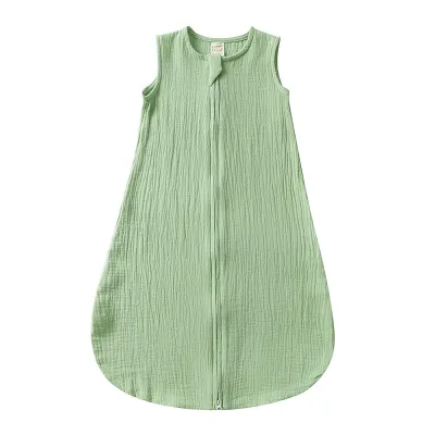 Newborn Basic Solid Color Muslin Gauze Zip Swaddle Wrap