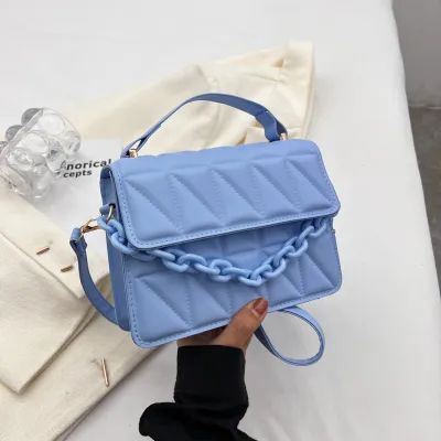 Fashion Retro Small Square Handbag Rhomboid Chain Crossbody Bag