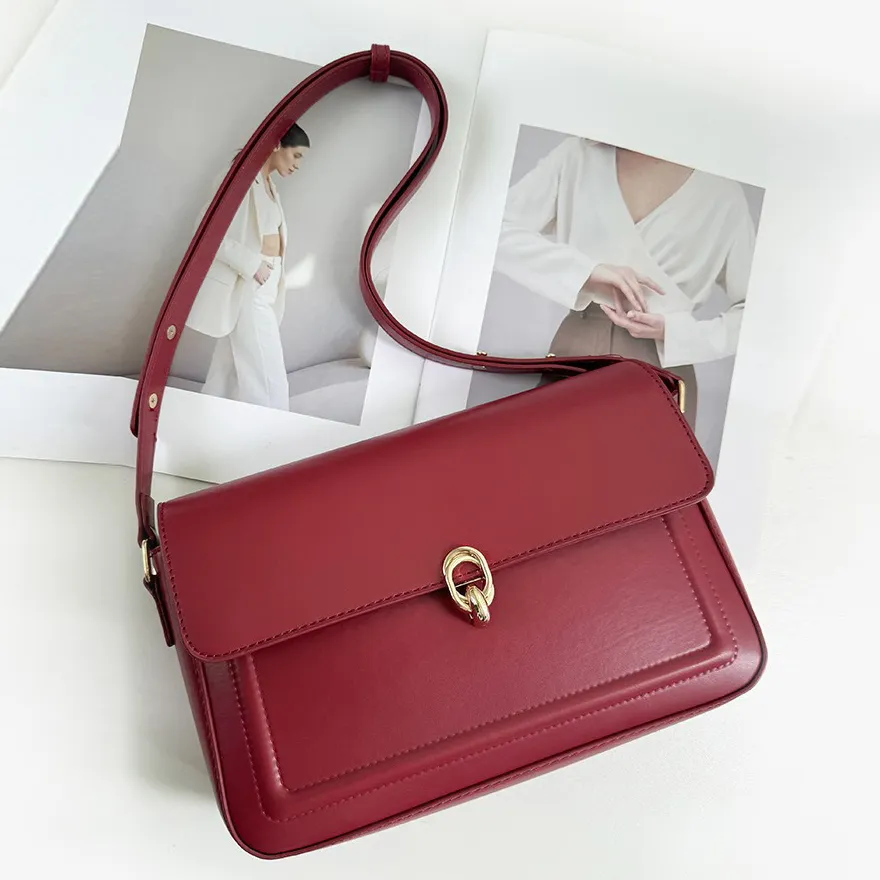 Women Urban Simplicity Square PU Underarm Shoulder Bag