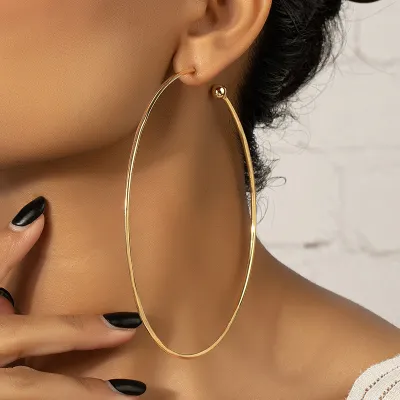 Retro Fashion Geometric Big Circle Hoop Earrings