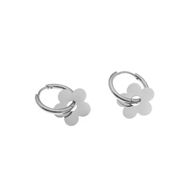 Retro Chic Floral Titanium Steel Stud Earrings for Women