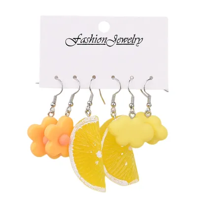 Sweet Cool Style Acrylic Earrings Women Fun Cartoon Butterfly Frog Strawberry Yellow Duck Earrings