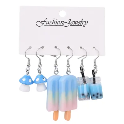 Sweet Cool Style Acrylic Earrings Women Fun Cartoon Butterfly Frog Strawberry Yellow Duck Earrings