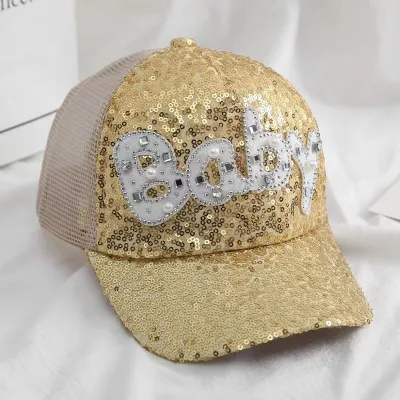 Baby Spring And Summer Sequined Parent-Child Sunscreen Baseball Cap