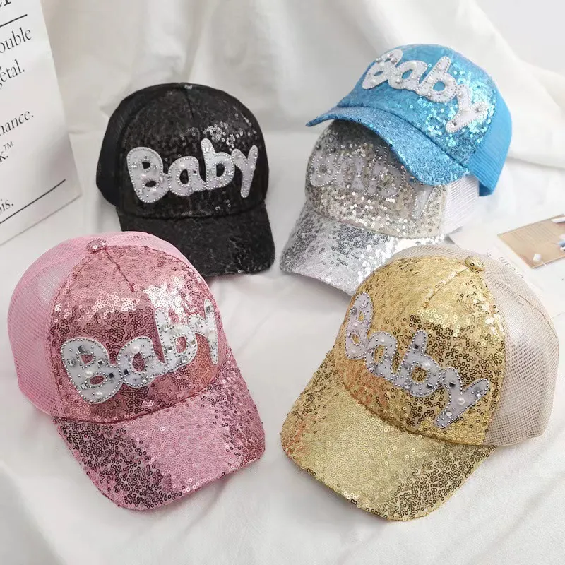 Baby Spring And Summer Sequined Parent-Child Sunscreen Baseball Cap