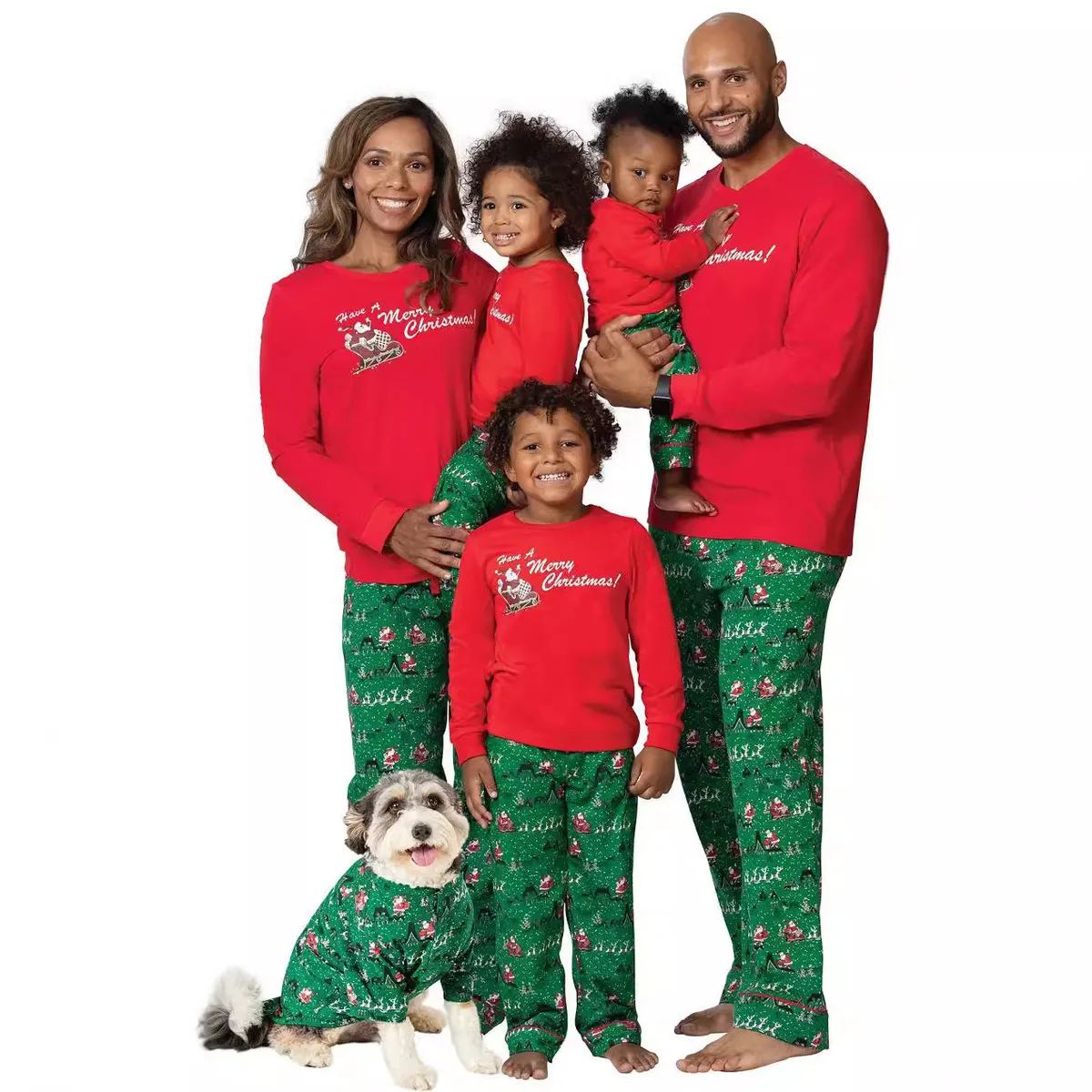 Cotton Parent-Child Santa Claus Printed Christmas Pajamas
