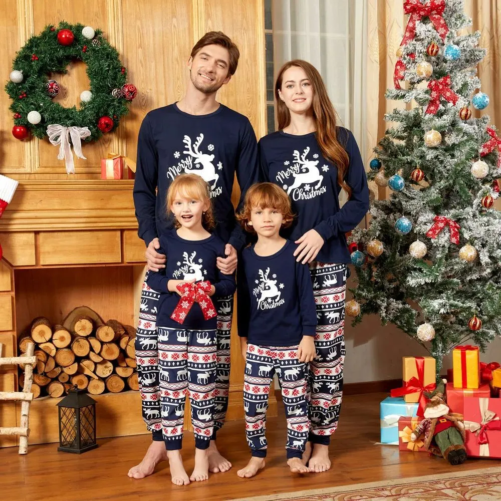 Christmas Family Parent-Child Long Sleeve Round Neck Pajama Set