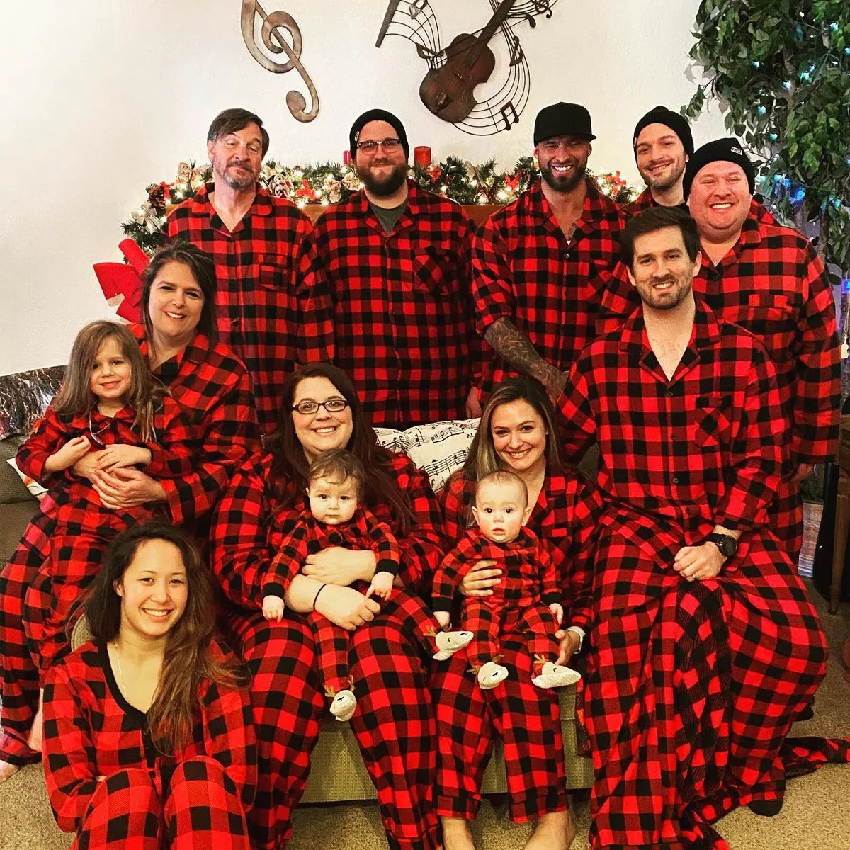 Christmas Plaid Family Matching Nightwear Shirt Suit
