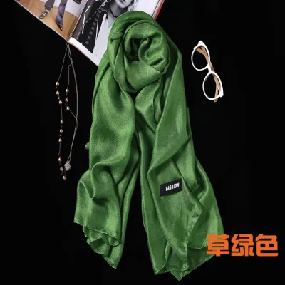 Women Solid Color Cotton Linen Long Shawl Scarf 190CM