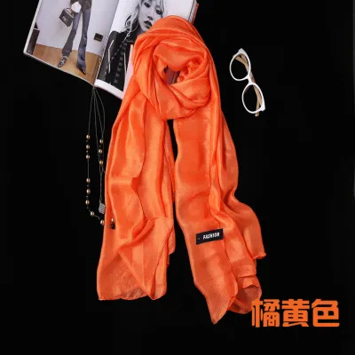 Women Solid Color Cotton Linen Long Shawl Scarf 190CM