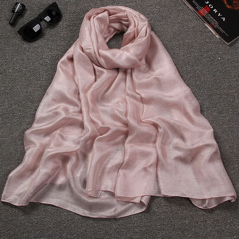 Women Solid Color Cotton Linen Long Shawl Scarf 190CM
