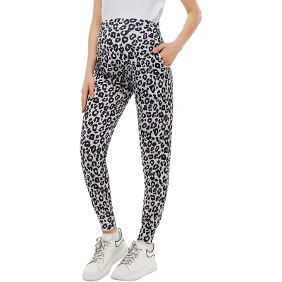 Maternity Yoga Pants with Camouflage Print in Milk Fiber